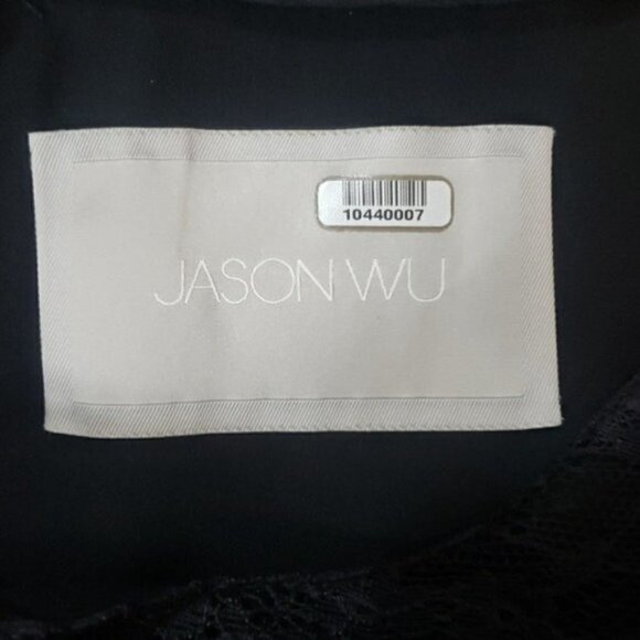 Jason Wu |  Long Sleeve Lace Overlay Black Dress - Picture 7 of 8